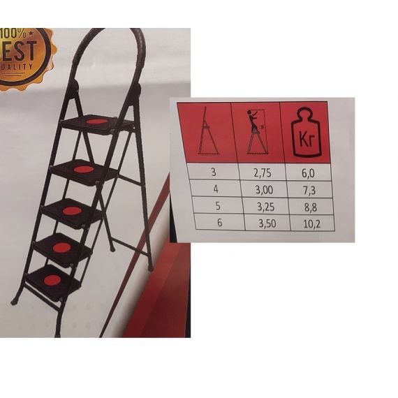 Стремянка стальная 4ст. ASEMAN AS-104, изображение 6