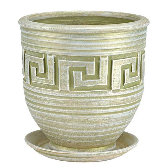 Горшок МЕАНДР коба оливк. 20см  12-124
