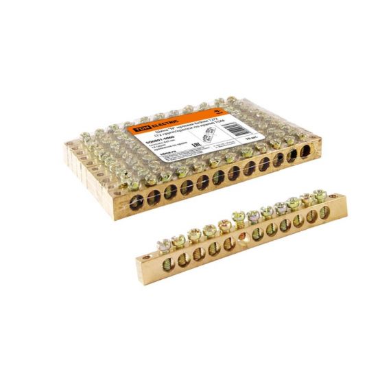 Шина нулевая 6*9 12/2 (12групп/крепеж по краям)