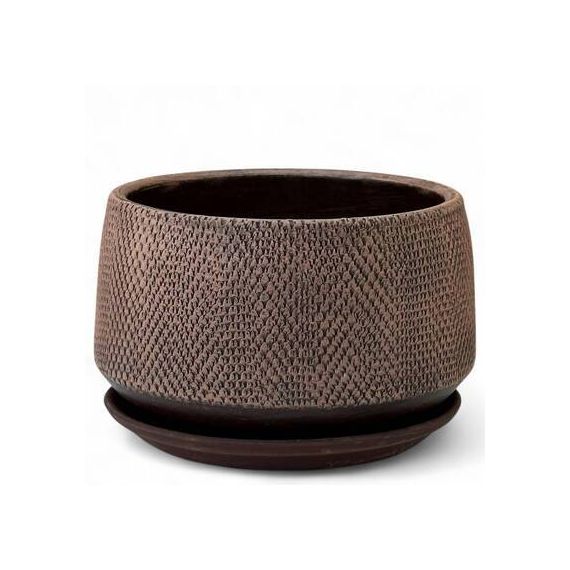 Горшок Лён венге плошка 16см  52-104   747016
