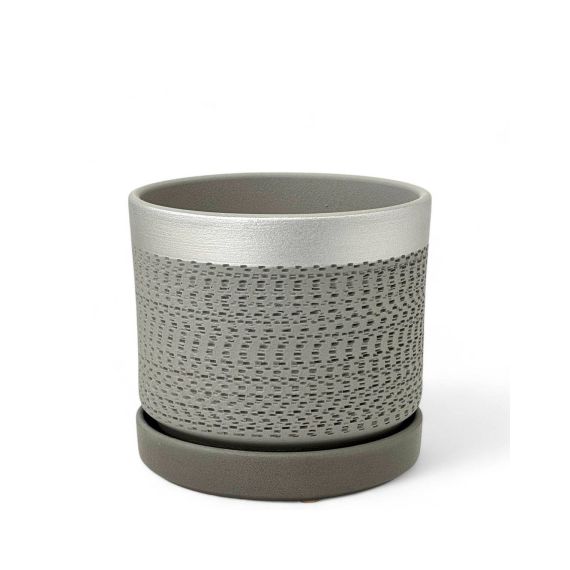 Горшок Брюссель цилиндр сереб. N3 d18см  733644