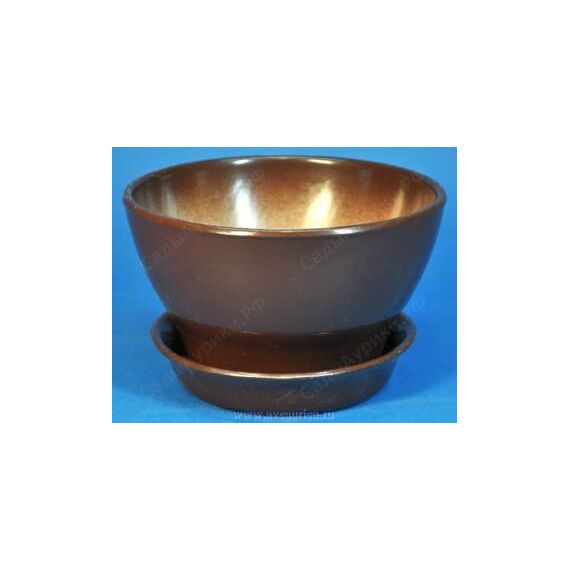 Горшок ФИАЛОЧНИЦА 16 см гляней шоколад