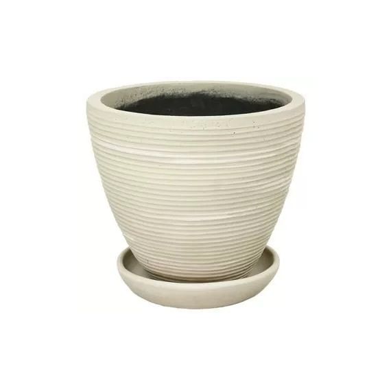 Горшок Полоски низкий слоновая кость .d41*h35см  U0807