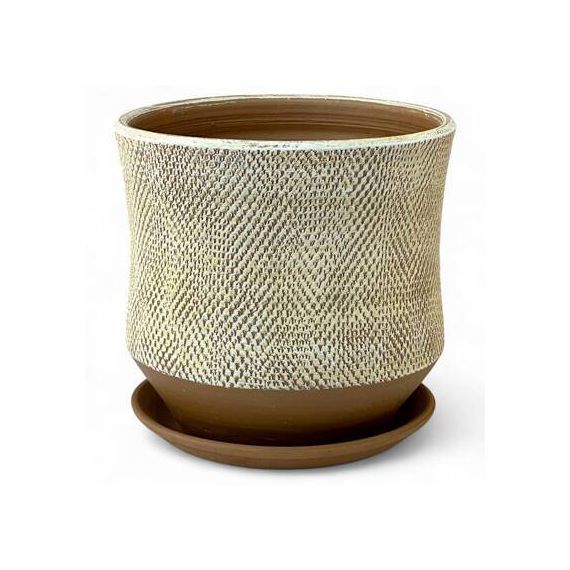 Горшок Лён бежевый цилиндр 19см  53-130   746860