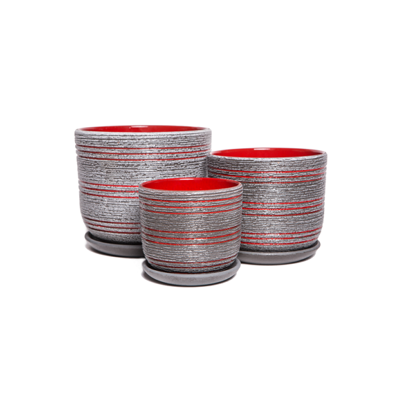 Горшок Бук Лофт серо-красн. 18см  656134