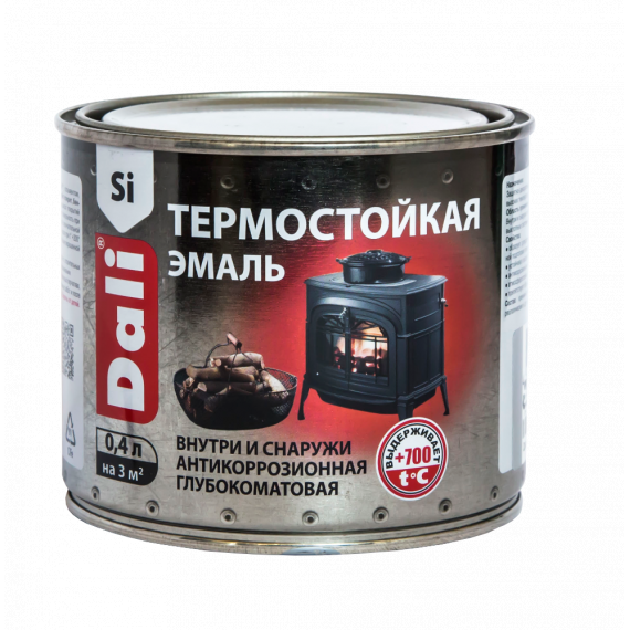 Эмаль DALI термостойкая 0,4л черная