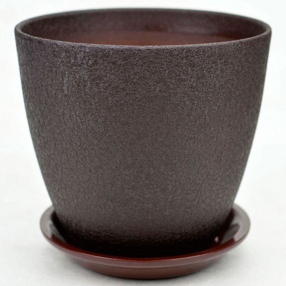 Горшок Бутон винил шоколад. 18см  410125/ВН 04/3