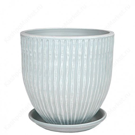 Горшок МАНЕ бутон бел/сер. 24см  43-218