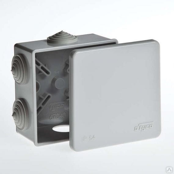 Коробка распаячная о/у 100*100 гл.50мм 6 вводов