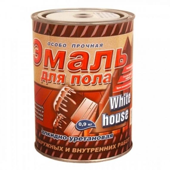 Эмаль для пола"WHITE HOUSE"графитовый 0,9 кг