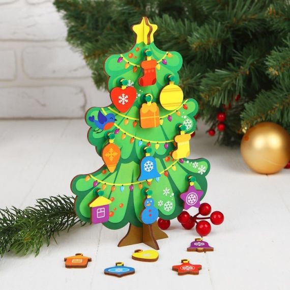 Развивающая игрушка «Ёлочка» нарядная 15х20 см  3868669/3868670