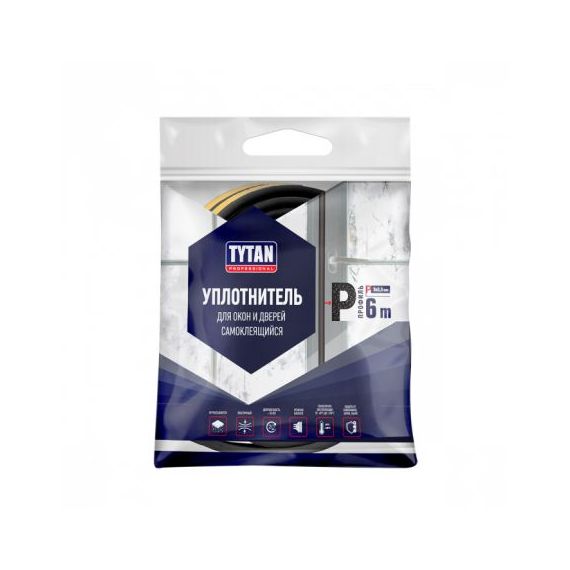 Уплотнитель Д 9х5,5мм Титан черный 6м 2  260669