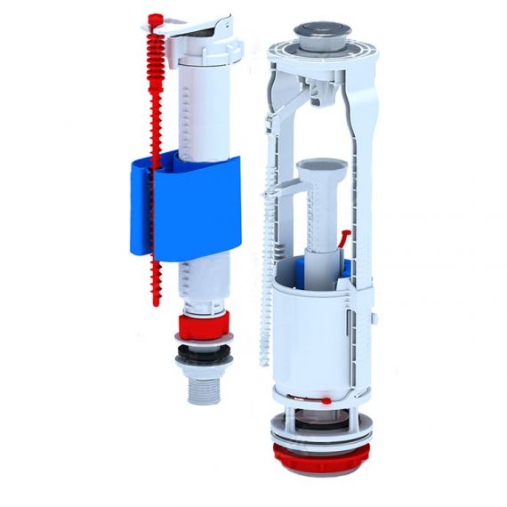 Арматура для бачка сливная/ наливная 1/2" нижнее подключение кнопка хром 2/реж WC9510 023-2660