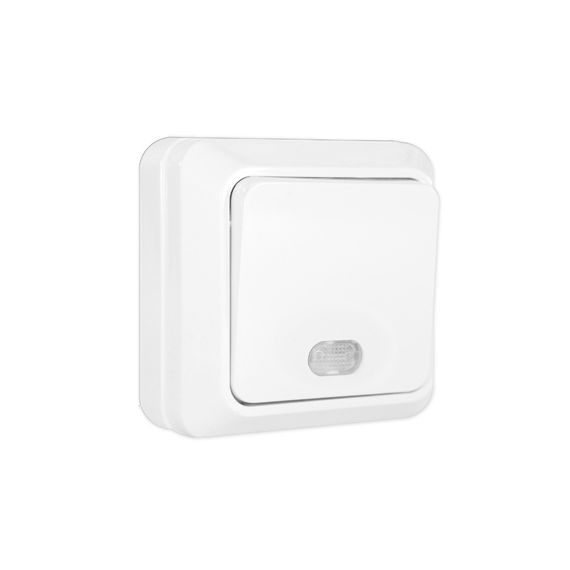 ОЛИМП Выкл.1кл.10А о/у c индикацией белый