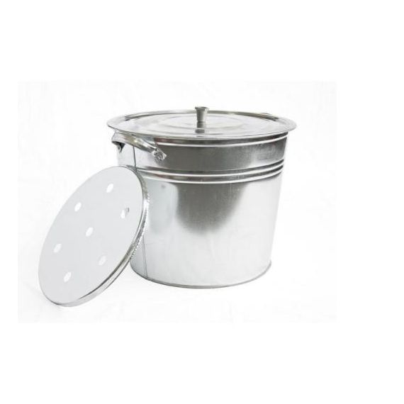 Бак для белья оцинкованный с крышкой 32 л  3-10118