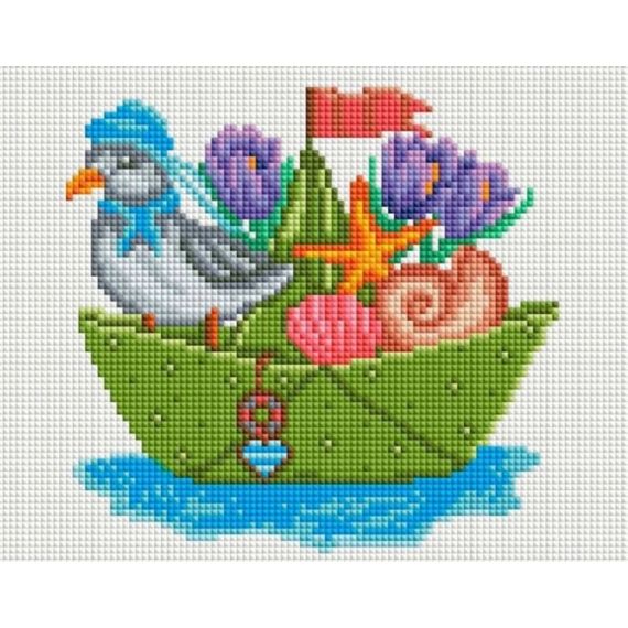 Алмазная мозаика Белоснежка 575-ST-S Большое плавание, подрамник, 20 х 25см