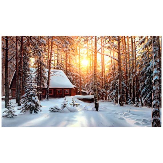 Алмазная мозаика ГРАННИ Зимний пейзаж  Ag2608