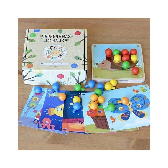 Игра Мозаика деревянная ИЗУЧАЕМ ЦВЕТА