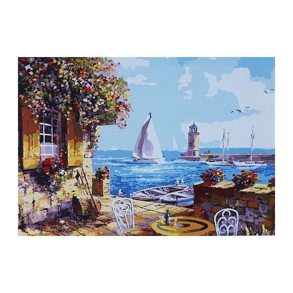 Картина по номерам "Веранда у причала", 40 х 50см Цветной