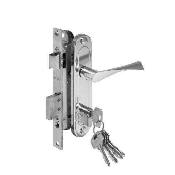 Замок врезной ЗЕНИТ ЗВ7-70.4 хром  г503