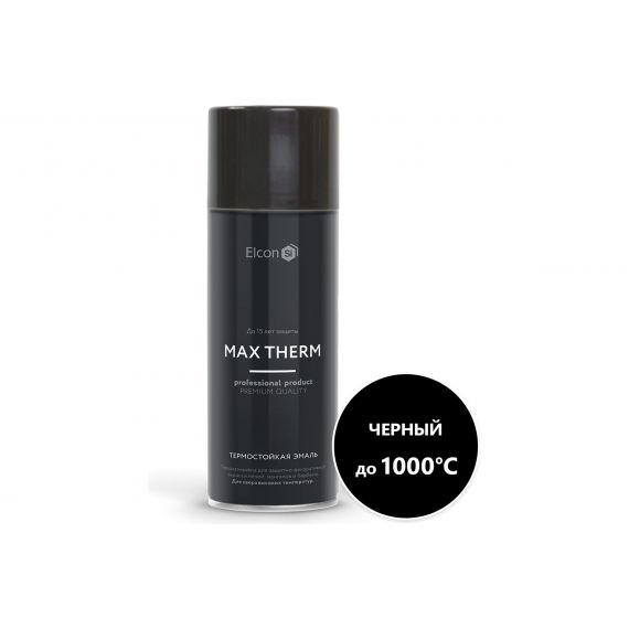 Эмаль Elcon термостойкая 520мл черная аэрозоль