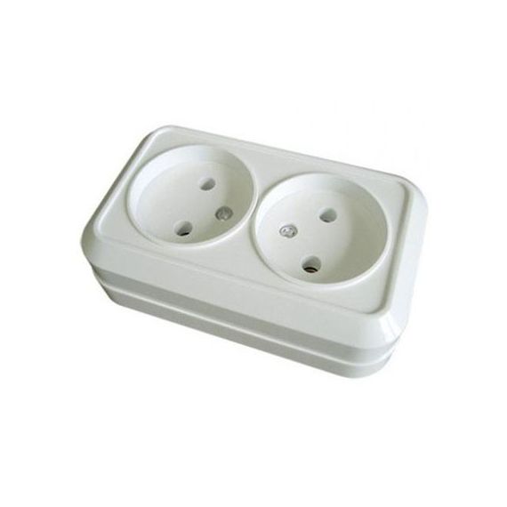 ОЛИМП Розетка 2м. б/з белая 16А о/у