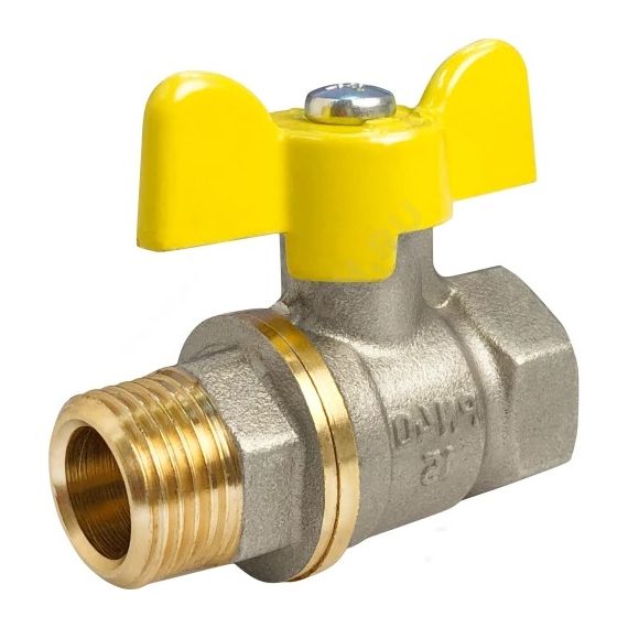 Кран шаровой латунный газ 11Б27фтМ Дн20 Ру40 М/р полн баб 278.NB3/034 107-6859