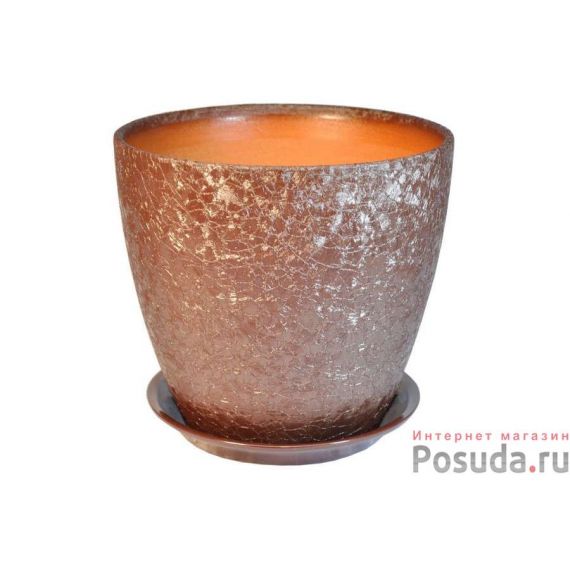 Горшок Бутон винил шоколад. 12см  410118/ВН 04/2, изображение 2