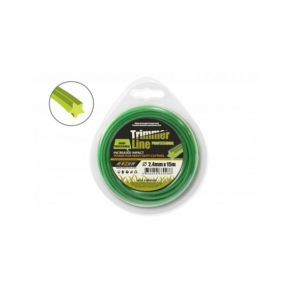 Леска триммерная 2,4*15м звезда  PROF Rezer