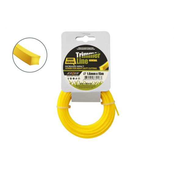 Леска триммерная 1,6*15м квадрат Rezer GENERAL  03.007.00029