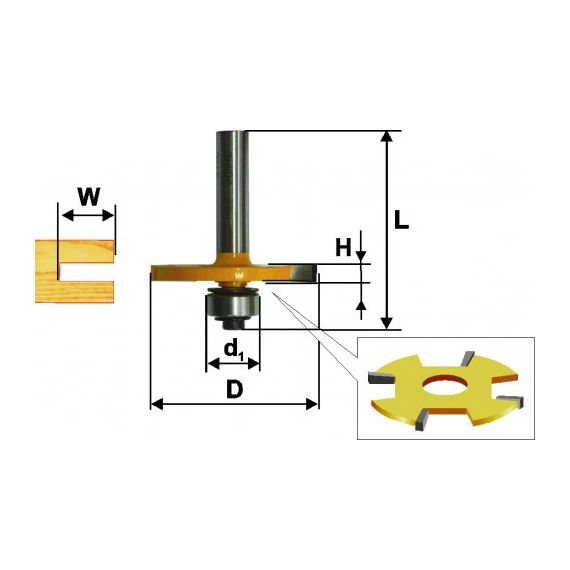 Фреза кромочная фальцевая ЭНКОР 50,8х4 2 хв.8/12мм