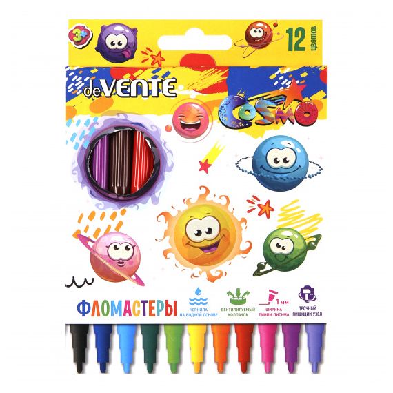 Фломастеры 12цв. "de VENTE. Cosmo" 5081311