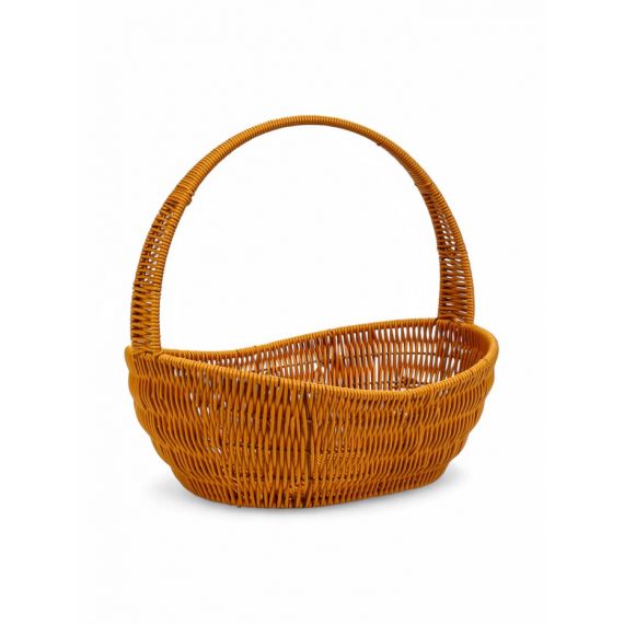 Корзина пластик 34 х 26 х 14 см, ручка 20 см металл карскас коричневый   10913317