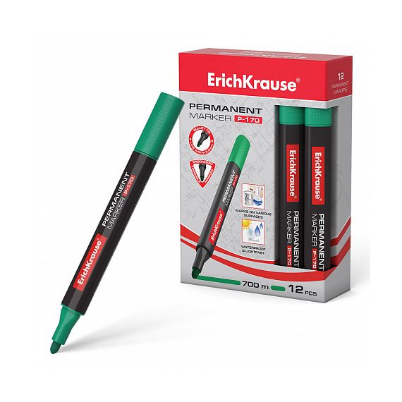 Перманентный маркер ErichKrause®  P-170, цвет чернил зеленый