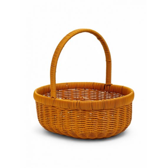 Корзина пластик 34 х 27 х 13 см, ручка20 см металл карскас коричневый   10913316