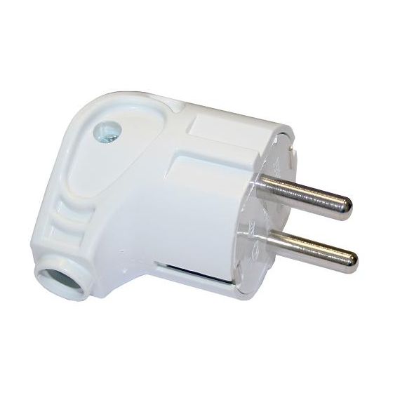 Вилка MAKEL угловая 16А белая с/з