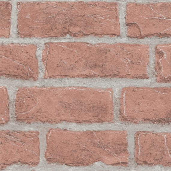 Обои бумажные КИРПИЧИ терракот-серебро 6515-4