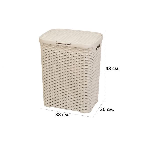 Корзина для белья 40л с крышкой РОТАНГ  1840/20 ХТ463/ 184026/ 184001