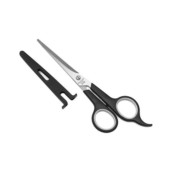 Ножницы парикмахерские с упором, в чехле, лезвие 7 см, цвет чёрный/серебряный 5391051