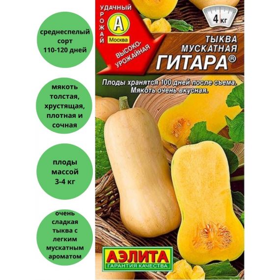 Семена Аэлита Тыква мускатная Гитара 1г