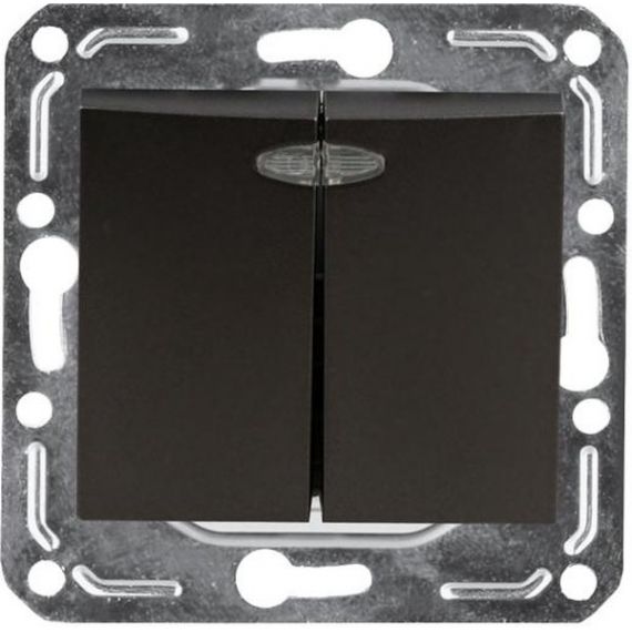 Выключатель 2-кл.с индик. Volsten Magenta V01-14-V22-M Nero м-зм