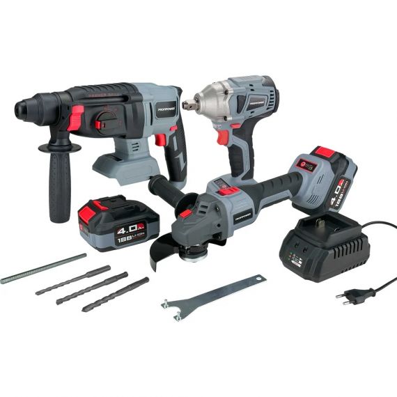 Набор PROFIPOWER 3в1 УШМ MKDGA-18V + шуруповерт MKBL-18B + перфоратор MKDHR-18V  E0095