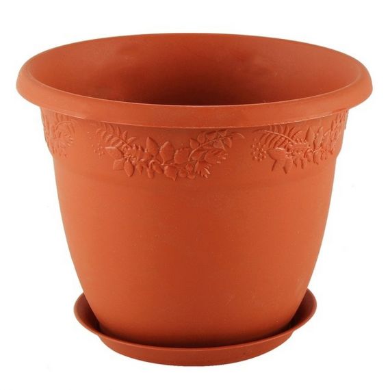 Кашпо РЯБИНА с поддоном D130мм 0,8 л  М3052