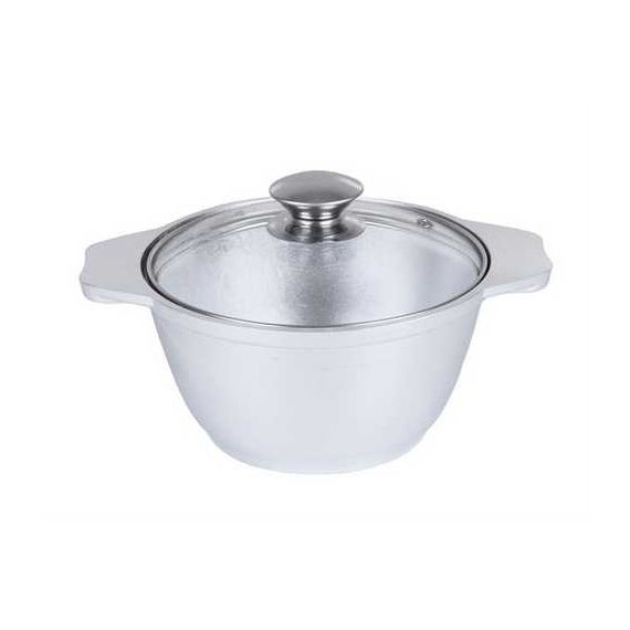 Кастрюля 1,0л алюминий стеклянная крышка  к01