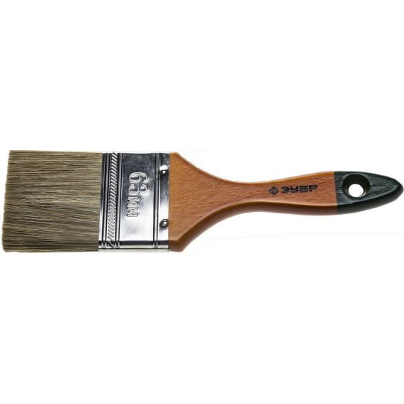 Кисть плоская 63мм ЗУБР Лазурь-Мастер смешанная щетина  4-01009-063