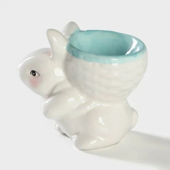 Подставка для яйца "Зайка" 8x5,5x7,5 см, цвет голубой 7434243