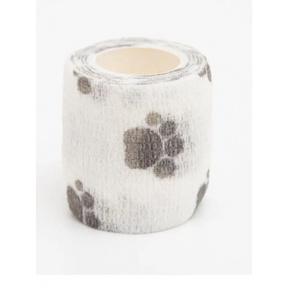 Бинт самофиксирующийся "Лапки", 5 см, макс. растяжимость 4,5 м, белый   6980891