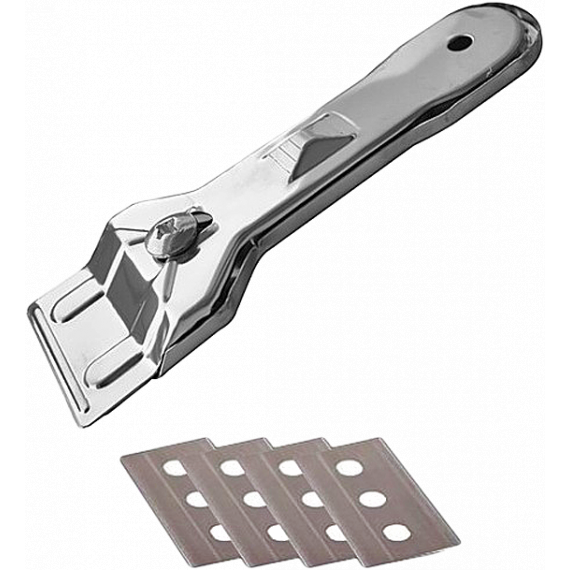 Скребок для стеклокер.плит+ 4 лезв.  MS58-173,171