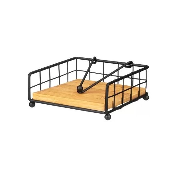 Салфетница 12,5*12,5*5см металлическая, черная 543755