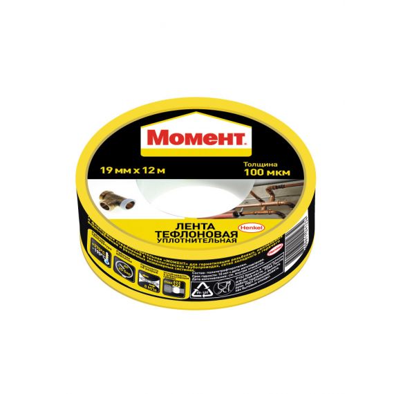 ФУМ-лента МОМЕНТ тефлоновая 19мм*12м  48776